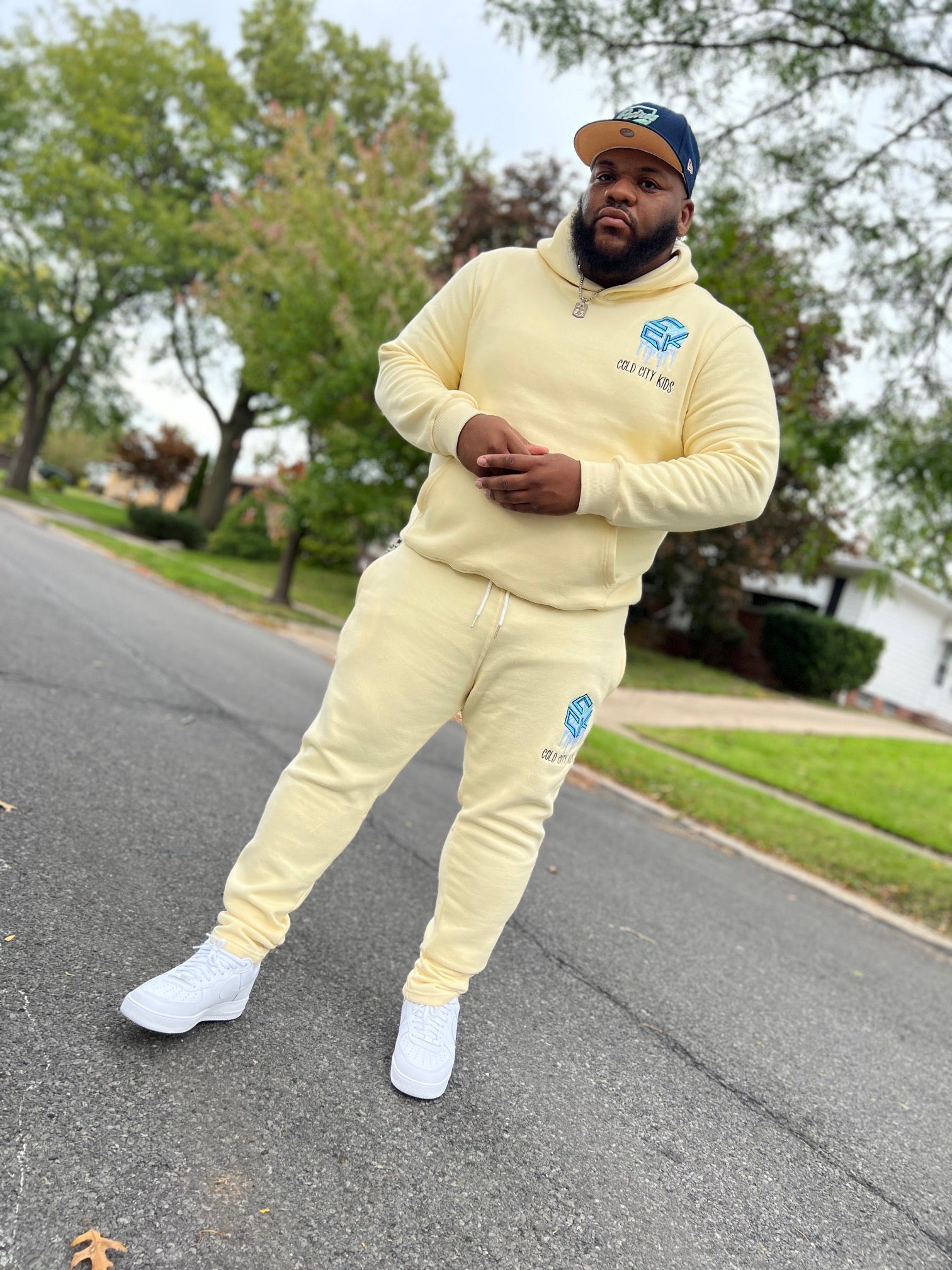 Cream Iced-Out Suit