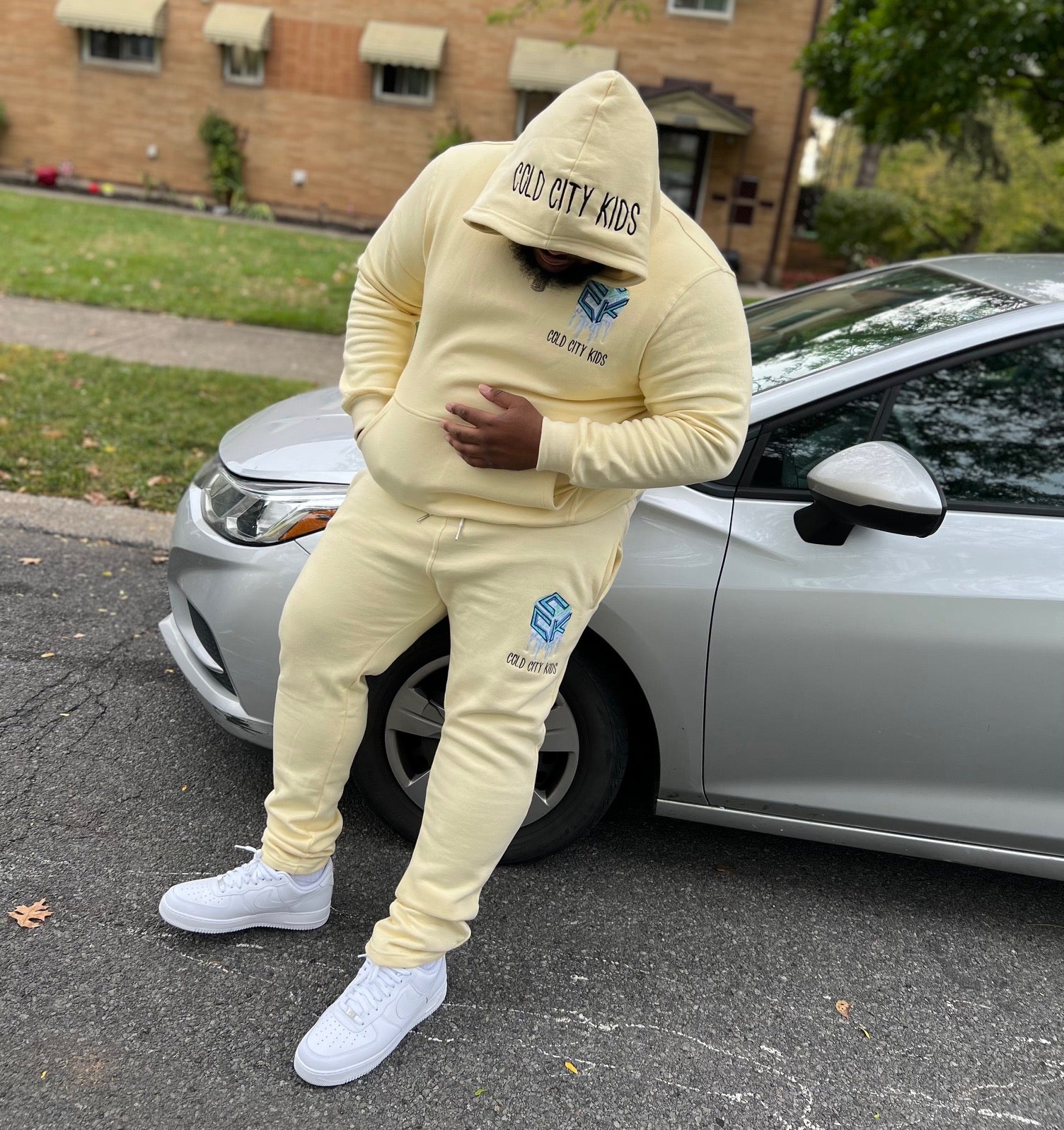 Cream Iced-Out Suit